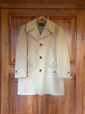 Pendleton Cream Camel Hair Wool Pea Coat